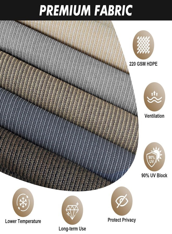 Artpuch Outdoor Roller Shade 6' W x 6' H, Gray Exterior Cordless Patio Shades Roll Up Blinds with Spliced Pole Design, (2 Poles, One-Piece Fabric) - Image 3